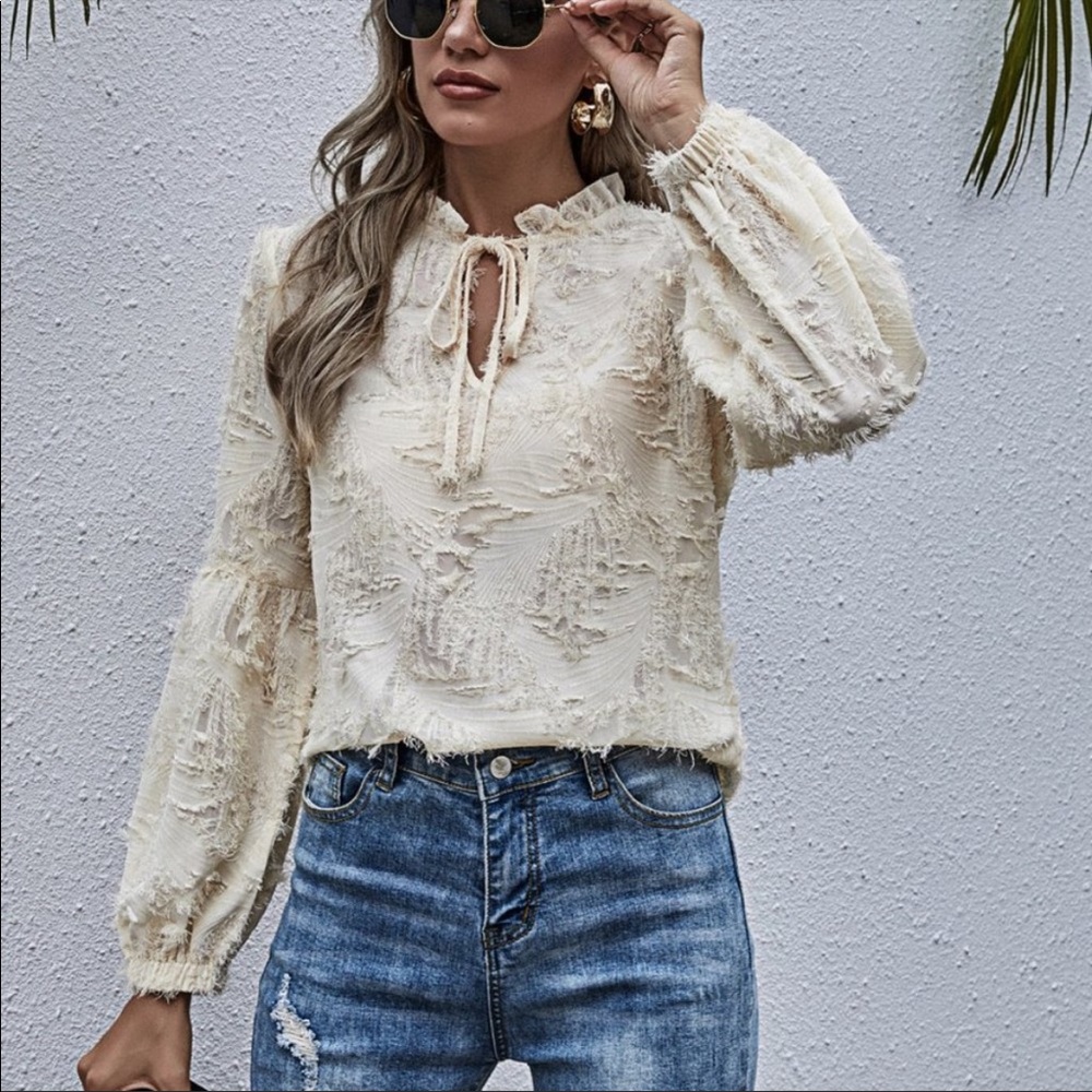 NWT cream blouse . Multiple sizes available.